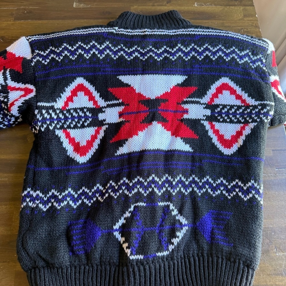 Vintage Y2K Southwest Print Chunky Knit Cardigan - Picture 7 of 12